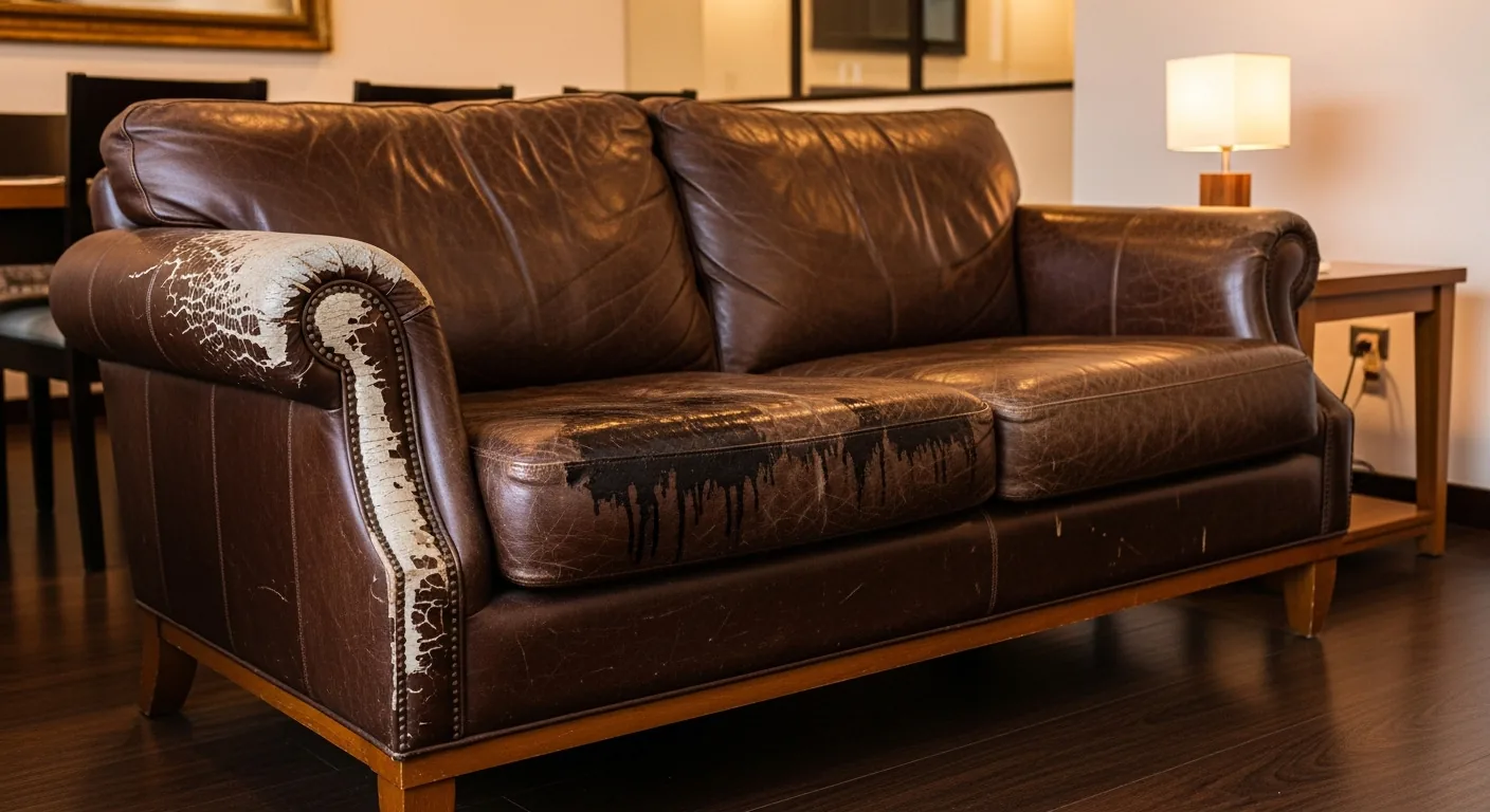 Limpieza de Muebles de Cuero en Ate - Antes