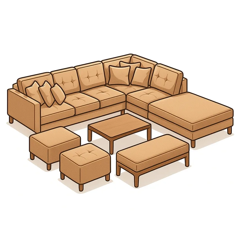 Mueble seccional en L grande