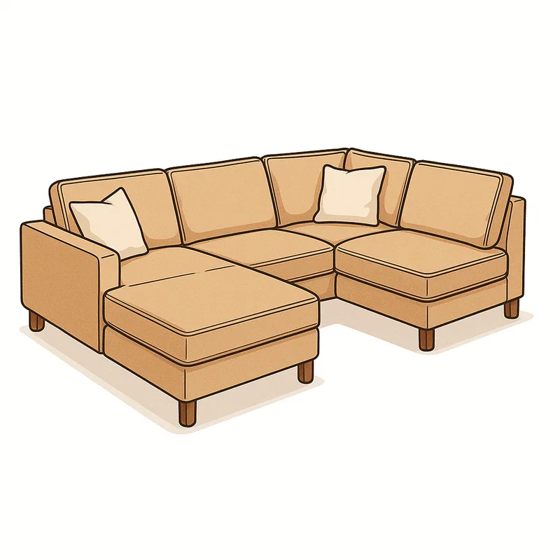 Mueble seccional en L mediano